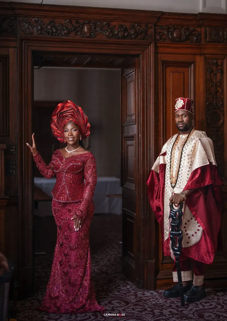 The couple in traditional dress