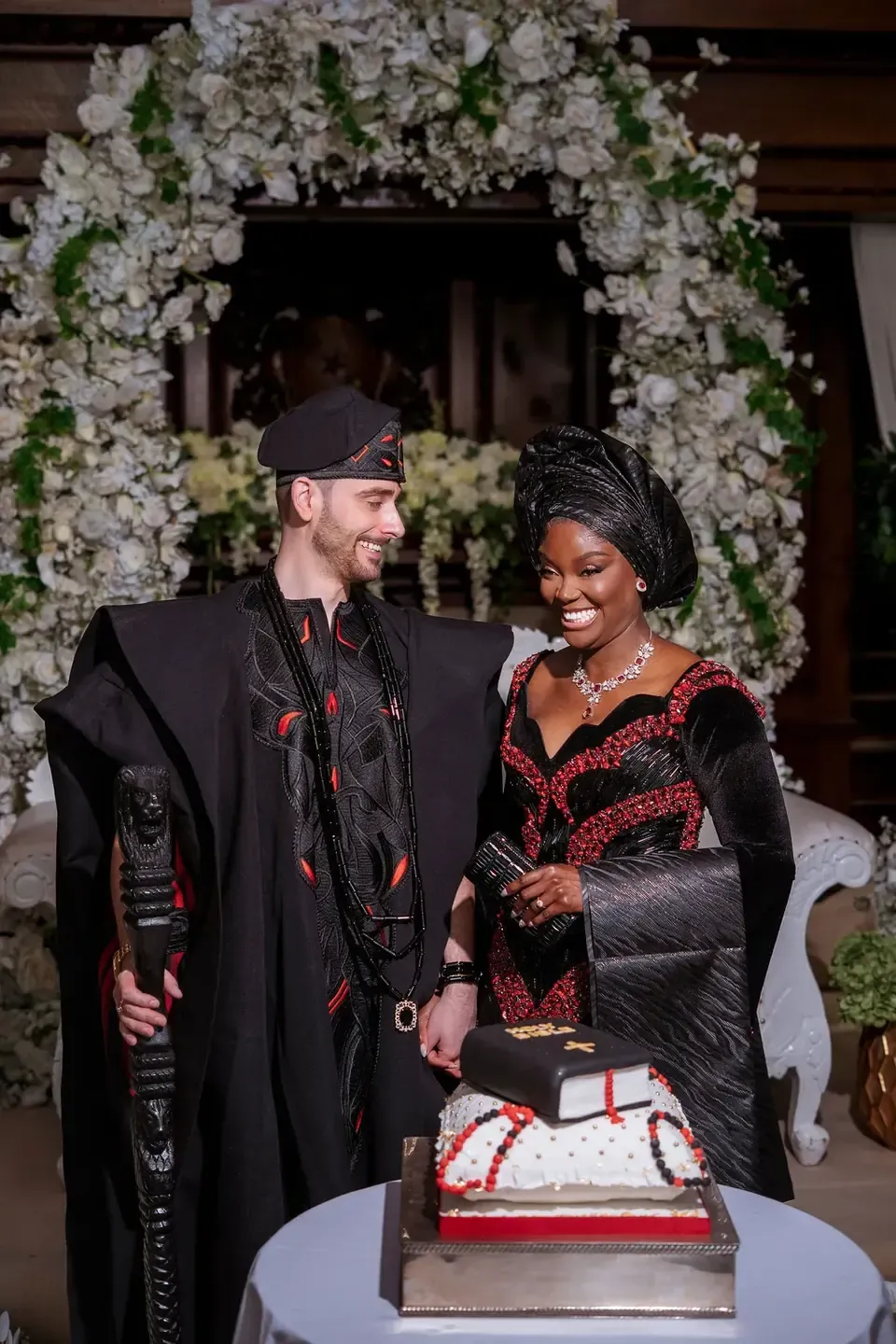 Jo and Jonny in traditional dress